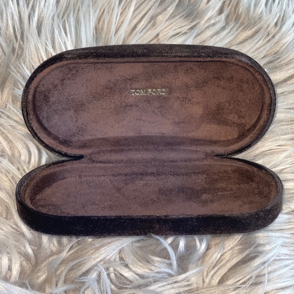 EUC Tom Ford Velvet Brown Sunglass Case 7.5" - Picture 2 of 5